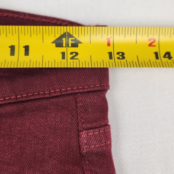 Hudson Made In USA Super Skinny Maroon Distressed Jeans - Picture 8 of 12